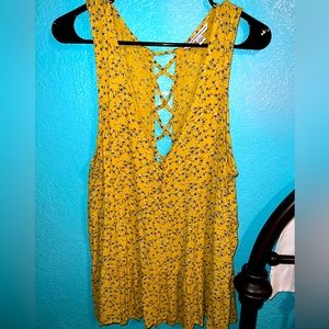 AEO yellow floral tiered top (2 for $30)